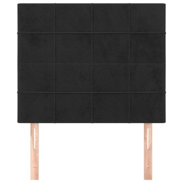 vidaXL Κεφαλάρια Κρεβατιού 2 τεμ. Μαύρο 90x5x78/88cm Βελούδινο