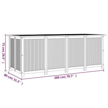 vidaXL Μπαούλο Αποθήκευσης Κήπου 200x80x75cm από Μασίφ Ξύλο Ακακίας 1 τεμ.