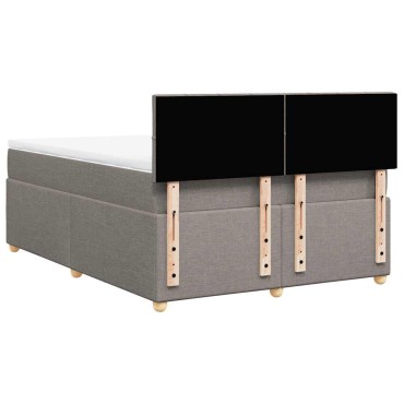 vidaXL Κρεβάτι Boxspring με Στρώμα Taupe 140x190 εκ. Υφασμάτινο