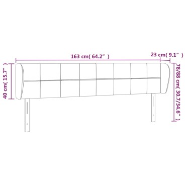 vidaXL Κεφαλάρι με Πτερύγια Σκούρο Καφέ 163x23x78/88cm Υφασμάτινο 1 τεμ.