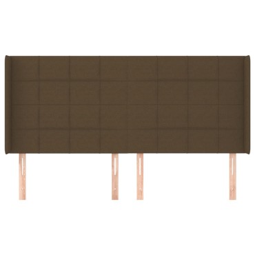 vidaXL Κεφαλάρι με Πτερύγια Σκούρο Καφέ 163x16x118/128cm Υφασμάτινο 1 τεμ.