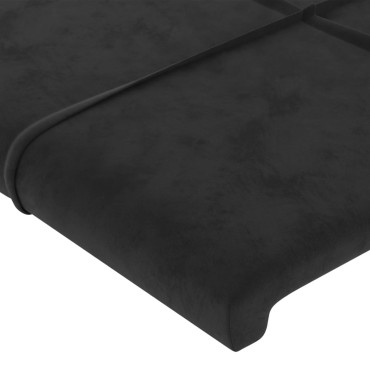 vidaXL Κεφαλάρι Κρεβατιού LED Μαύρο 90x5x118/128cm Βελούδινο 1 τεμ.