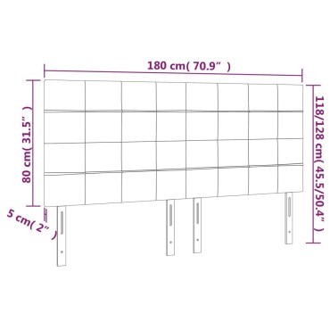 vidaXL Κεφαλάρι Κρεβατιού LED Σκούρο Μπλε 180x5x118/128cm Βελούδινο 1 τεμ.