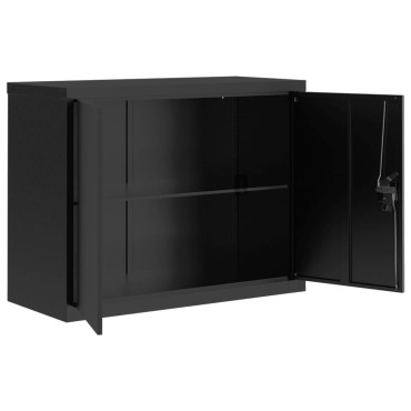 vidaXL Αρχειοθήκη Μαύρη 90x40x110cm Ατσάλινη 2 τεμ.