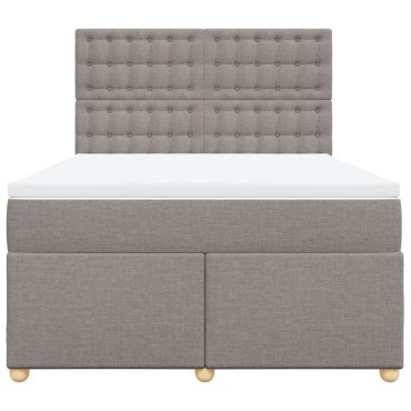vidaXL Κρεβάτι Boxspring με Στρώμα Taupe 140x190 εκ. Υφασμάτινο
