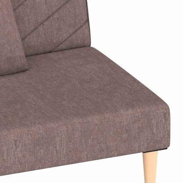 vidaXL Καναπές Κρεβάτι Διθέσιος Taupe Υφασμάτινος με Δύο Μαξιλάρια 200x84,5x69cm 1 τεμ.