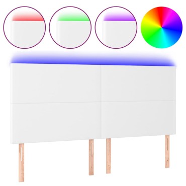 vidaXL Κεφαλάρι Κρεβατιού LED Λευκό 160x5x118/128 εκ 1 τεμ.