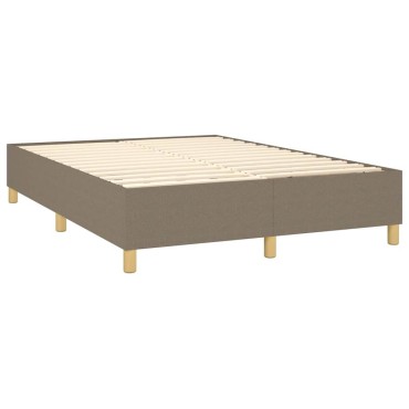 vidaXL Κρεβάτι Boxspring με Στρώμα Taupe 140x190cm Υφασμάτινο 1 τεμ. - Μονό