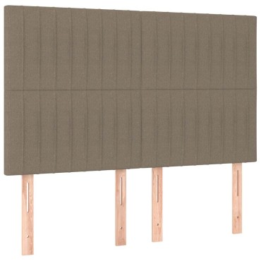 vidaXL Κρεβάτι Boxspring με Στρώμα Taupe 140x190cm Υφασμάτινο 1 τεμ. - Μονό