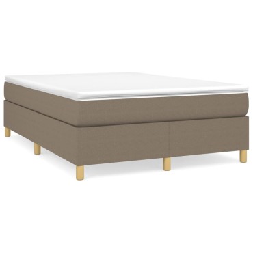 vidaXL Κρεβάτι Boxspring με Στρώμα Taupe 140x190 εκ. Υφασμάτινο