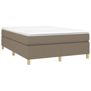 vidaXL Κρεβάτι Boxspring με Στρώμα Taupe 140x190 εκ. Υφασμάτινο