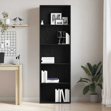 vidaXL Βιβλιοθήκη Μαύρη Δρυς 60x30x189cm από Επεξεργασμένο Ξύλο 1 τεμ.