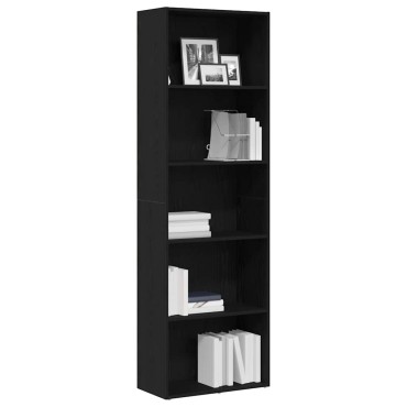 vidaXL Βιβλιοθήκη Μαύρη Δρυς 60x30x189cm από Επεξεργασμένο Ξύλο 1 τεμ.