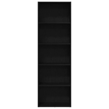 vidaXL Βιβλιοθήκη Μαύρη Δρυς 60x30x189cm από Επεξεργασμένο Ξύλο 1 τεμ.