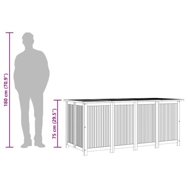 vidaXL Μπαούλο Αποθήκευσης Κήπου 175x80x75cm από Μασίφ Ξύλο Ακακίας 1 τεμ.