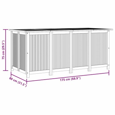 vidaXL Μπαούλο Αποθήκευσης Κήπου 175x80x75cm από Μασίφ Ξύλο Ακακίας 1 τεμ.