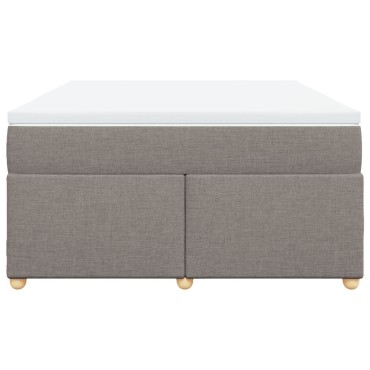 vidaXL Κρεβάτι Boxspring με Στρώμα Taupe 140x190 εκ. Υφασμάτινο