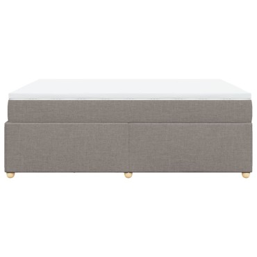 vidaXL Κρεβάτι Boxspring με Στρώμα Taupe 140x190 εκ. Υφασμάτινο
