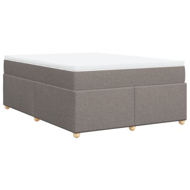 vidaXL Κρεβάτι Boxspring με Στρώμα Taupe 140x190 εκ. Υφασμάτινο