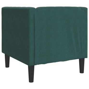 vidaXL Καναπές Chesterfield καρέκλα σκούρο πράσινο βελούδο 71x74,5x70,5cm