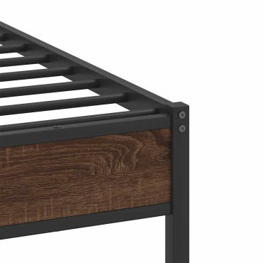 vidaXL Πλαίσιο Κρεβ. Χωρ. Στρώμα Καφέ Δρυς 80x200 εκ. Επεξ. Ξύλο