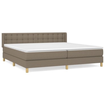 vidaXL Κρεβάτι Boxspring με Στρώμα Taupe 160x200 εκ. Υφασμάτινο