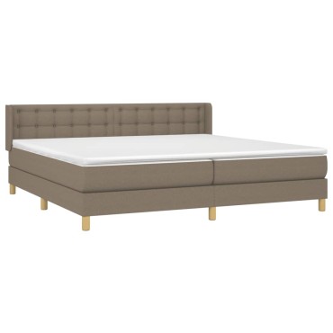 vidaXL Κρεβάτι Boxspring με Στρώμα Taupe 160x200 εκ. Υφασμάτινο