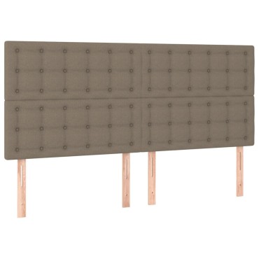 vidaXL Κρεβάτι Boxspring με Στρώμα & LED Taupe 160x200 εκ. Υφασμάτινο