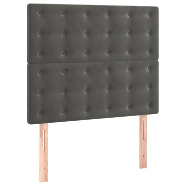 vidaXL Κρεβάτι Boxspring με Στρώμα Σκούρο Γκρι 80x200 εκ. Βελούδινο