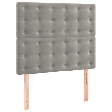 vidaXL Κρεβάτι Boxspring με Στρώμα Ανοιχτό Γκρι 80x200 εκ. Βελούδινο