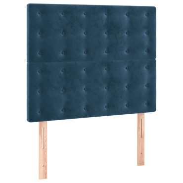 vidaXL Κρεβάτι Boxspring με Στρώμα Σκούρο Μπλε 80 x 200 εκ. Βελούδινο