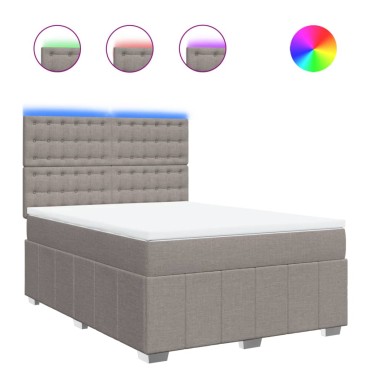vidaXL Κρεβάτι Boxspring με Στρώμα Taupe 160x200 εκ. Υφασμάτινο