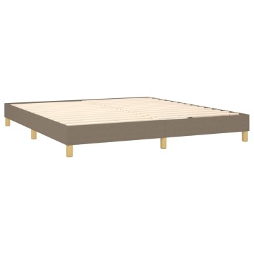 vidaXL Κρεβάτι Boxspring με Στρώμα & LED Taupe 160x200 εκ. Υφασμάτινο
