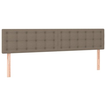 vidaXL Κρεβάτι Boxspring με Στρώμα & LED Taupe 160x200 εκ. Υφασμάτινο