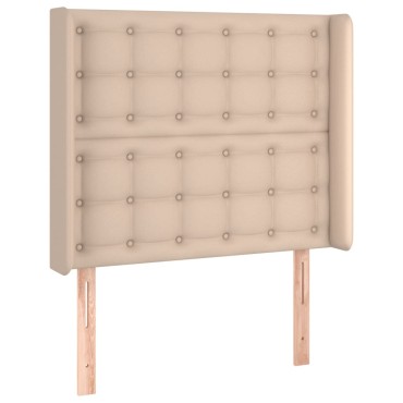 vidaXL Κρεβάτι Boxspring Στρώμα&LED Καπουτσίνο 80x200cm Συνθ. Δέρμα 1 τεμ. - Μονό