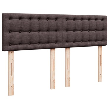 vidaXL Κρεβάτι Boxspring με Στρώμα Σκούρο Καφέ 160x200 εκ Υφασμάτινο