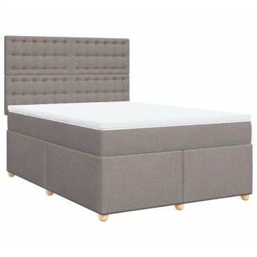 vidaXL Κρεβάτι Boxspring με Στρώμα Taupe 160x200cm Υφασμάτινο 1 τεμ. - Διπλό