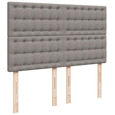 vidaXL Κρεβάτι Boxspring με Στρώμα Taupe 160x200cm Υφασμάτινο 1 τεμ. - Διπλό