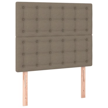 vidaXL Κρεβάτι Boxspring με Στρώμα & LED Taupe 80x200 εκ. Υφασμάτινο
