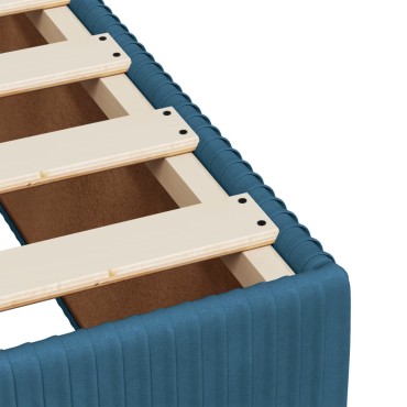 vidaXL Κρεβάτι Boxspring με Στρώμα Μπλε 160x200cm Βελούδινο 1 τεμ. - Διπλό