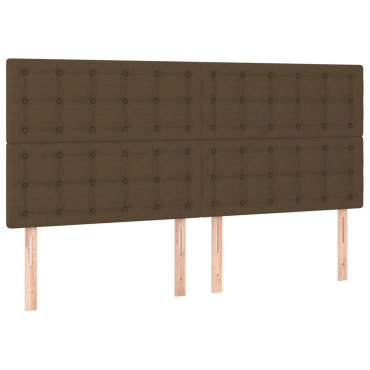 vidaXL Κρεβάτι Boxspring με Στρώμα Σκούρο Καφέ 160x200 εκ Υφασμάτινο