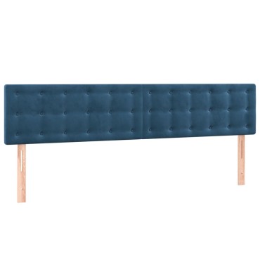 vidaXL Κρεβάτι Boxspring με Στρώμα Σκούρο Μπλε 160x200 εκ. Βελούδινο
