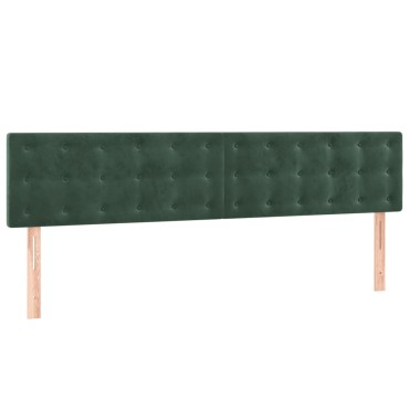 vidaXL Κρεβάτι Boxspring με Στρώμα Σκούρο Πράσινο 160x200εκ. Βελούδινο