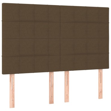 vidaXL Κρεβάτι Boxspring με Στρώμα Σκούρο Καφέ 140x200 εκ Υφασμάτινο