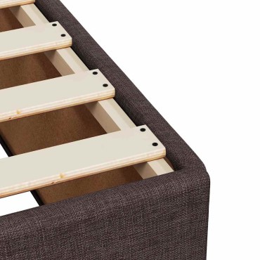 vidaXL Κρεβάτι Boxspring με Στρώμα Σκούρο Καφέ 140x200 εκ Υφασμάτινο
