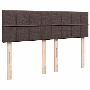 vidaXL Κρεβάτι Boxspring με Στρώμα Σκούρο Καφέ 140x200 εκ Υφασμάτινο