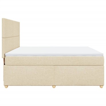 vidaXL Κρεβάτι Boxspring με Στρώμα Κρεμ 180x200 εκ. Υφασμάτινο