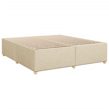 vidaXL Κρεβάτι Boxspring με Στρώμα Κρεμ 180x200 εκ. Υφασμάτινο