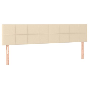 vidaXL Κρεβάτι Boxspring με Στρώμα & LED Κρεμ 160x200 εκ. Υφασμάτινο