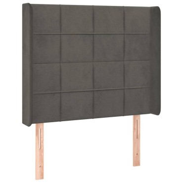 vidaXL Κρεβάτι Boxspring με Στρώμα & LED Σκ. Γκρι 80x200 εκ. Βελούδινο